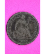 1872 P Seated Liberty Half Dime Silver Guaranteed Authentic &amp; Genuine Co... - $25.99
