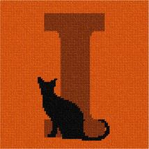 Pepita Needlepoint Canvas: Letter I Black Cat, 7&quot; x 7&quot; - $50.00+