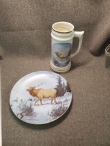 Elk In The Bighorns Plate &amp; Mug Set 1982 By Les Kouda RARE Matching #s 1912 - £33.64 GBP