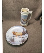 Elk In The Bighorns Plate &amp; Mug Set 1982 By Les Kouda RARE Matching #s 1912 - £33.54 GBP