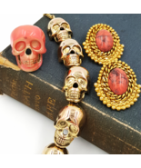 Halloween Skull Necklace Ring and Earrings in Fashion Jewelry Bundle - $27.00