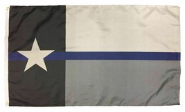 Texas Thin Blue Line Flag 3X5 Firefighter Banner Rough Tex 100D American Flags - £15.73 GBP