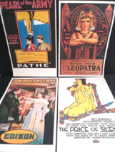Cut Photo Lot of 1910s Movie Posters from 1974 Book (Qty 4 Pages) w/ Cle... - $9.99