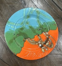 Vintage Domiziani Lava Glaze Plate Charger Italy Art Pottery - $197.99