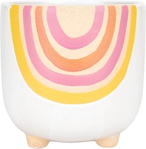 Napco Rainbow 5.25 Inch Tall White Ceramic Footed Planter - $39.99