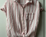 Old Navy Sleevlesss Linen Cropped Front Tie Blouse Womens Size Medium Pi... - $13.74