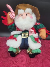 International Silver CO. Cowboy Santa Claus Plush Doll 11&quot; 1994 Western Christma - £10.34 GBP