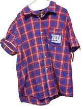 New York Giants Wordmark Short Sleeve Flannel Shirt by Klew size xl extra  large - £10.66 GBP
