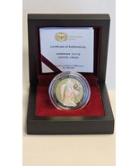 2019 Germania 5 Mark Ruthenium Crystal Cross 1oz .9999 Silver + Box &amp; CO... - $2,716.29 MXN