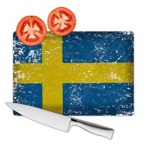 Sweden : Gift Cutting Board Flag Retro Artistic Swedish Expat Country - £22.79 GBP