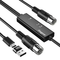 Fasgear Usb C Midi Cable With Type C To Usb Adapter, 6Ft Type C To, Mac Os - £26.88 GBP