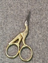 Gold and Silver Tone Stork Scissors, Mundial, Italy - $11.40