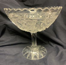 Vintage Imperial Cut Glass Pedestal Dish 7” - £11.53 GBP
