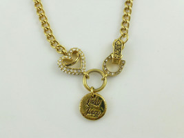 JUICY COUTURE Gold Plated Crystal LADY LUCK LOVE Pendant and Necklace - ... - $35.00