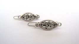 Set of 2 extra tiny silver filigree metal barrette hair clip for fine th... - $9.95
