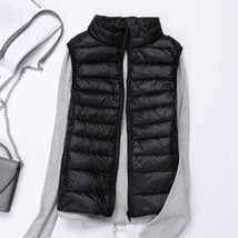 Woman Down Vests Winter Ultralight White Duck Down Coat Female Sleeveless Jacket - £64.27 GBP