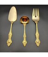 Vtg Royal Sealy Gold Plated Hostess Serving Set 3 Pieces JAPON - $24.99