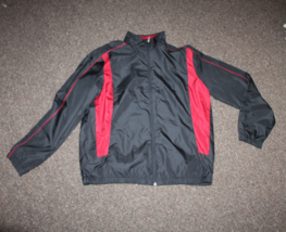 Vintage Men’s Size L 42-44 Starter Track Jacket Black Red Wind breaker Running - £35.31 GBP