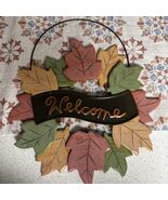 Fall Wood Wreath Front Door Sign Decor, Fall Wreaths Welcome Wooden Door... - $271.24 MXN