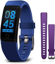 Fitness Activity Tracker Blood Pressure Heart Rate Monitor Sleep Monitor, (Blue) - £30.11 GBP