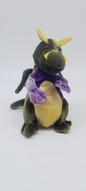 Douglas Cuddle Toys Fantasy Green &amp; Purple Sparkle Dragon Plush 8”  - £9.31 GBP