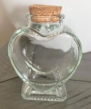 1PCS Empty Mini Glass Heart-Shaped Bottles Cork Stopper 1.77&quot;L x 1.77&quot;W ... - $14.85