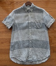 J Crew Shirt Baird McNutt S Striped Irish Linen Short Sleeve Button Up B... - £19.71 GBP
