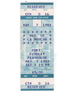 MAN OF LA MANCHA FORT FINDLAY PLAYHOUSE 1983 TICKET STUB OHIO THEATRE USA - $9.26 CAD