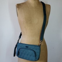 Lug Flyer Multi-Way Crossbody Wristlet Belt Shoulder Bag Teal Nylon Washable Geo - £59.86 GBP