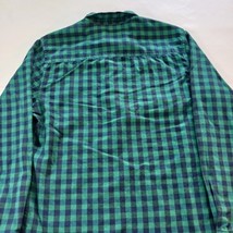 Saddlebred Button-Down Collar Men's Green & Blue Cotton Check Shirt Size S image 10