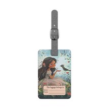 Luggage Tag for Kids Fairy-Tale Princess Feeding a Bird | Rectangle Saff... - $19.99