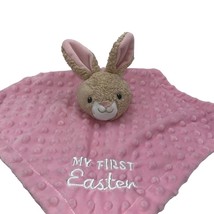 MTY Int Bunny Rabbit Baby Lovey Rattle Security Blanket Pink My 1st East... - $12.15