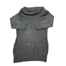 IZ Byer Shirt Womens L Charcoal Quarter Sleeve Cowl Neck Knitted Pullover Top - £17.82 GBP