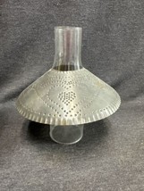 Primitive Punched Tin Lampshade W/ Clear Chimney 2 3/4” Fitter - £16.66 GBP