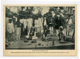 Hamburg American Line Cruise 1914 Picture Card Snake Charmers and Jugglers India - £21.72 GBP