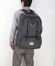 Chuwanglin Large capacity Male backpa canvas backpack men casual 50L outdoor tra - £42.50 GBP