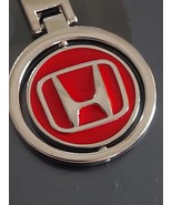 2 Honda Logo Emblem 3D  Rotating Logo Metal  Keychain Keyring Red  LOT OF 2 - $322.76 MXN