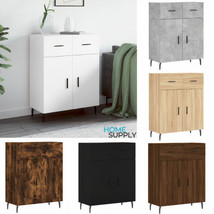 Modern Wooden Home Sideboard Storage Cabinet Unit With 2 Doors 2 Drawers Legs - £92.05 GBP+