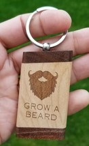 Sikh Punjabi Word Grow A Beard Singh Kaur Khalsa Wood Key Chain Key Ring NN Gift - £7.54 GBP