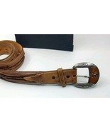 Justin Mens Barbed Wire Fenced in Leather Belt Tan Rodeo C10817 Western ... - €42,62 EUR
