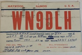 Vintage CB Ham Radio Card WN9DLH  Maywood Illinois - £3.69 GBP