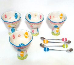 Temp-Tations Temptations Easter Egg Hunt Parfait Pedestal Bowl &amp; Spoons QVC NIB - £24.40 GBP