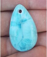 NATURAL blue  larimar handcarved Gemstone pendant (j-57)  - $28.00