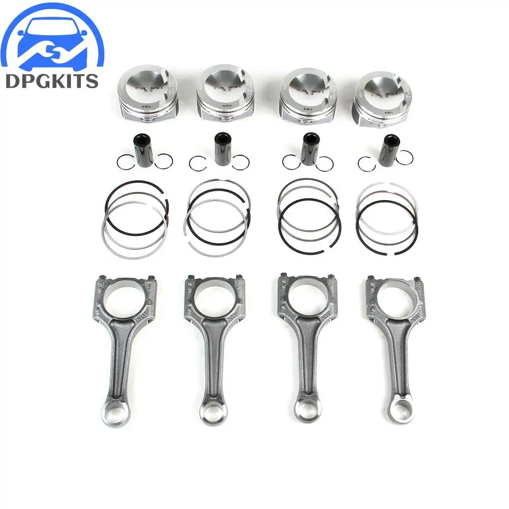 4pcs 06H107065DM 06H198151J 06H198401D Pistons And Connecting Rods Set ?2m For   - £410.29 GBP