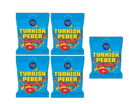 TYRKISK PEBER HOT &amp; SOUR (türkischer Pfeffer) Bonbon x 5 Beutel 150g... - £11.03 GBP