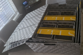9-Piece Woven Strap Underbed Storage Basket Box Organizer Set Shelf Hinged Lid - £155.36 GBP