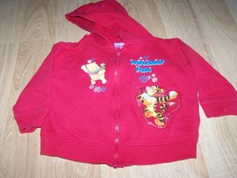 Size 24 Months Disney Winnie the Pooh &amp; Tigger Holiday Hoodie Jacket Red... - $10.00