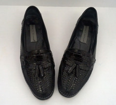 vintage black  leather woven tassel  slip on Stacy Adams brand shoes siz... - $34.65