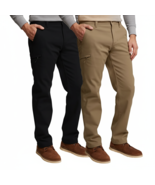 Weatherproof Vintage Men&#39;s Bonded Fleece Lined Cotton Pants Black Tan Co... - €23,56 EUR