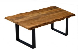 68&quot; Brown And Black Solid Wood Dining Table - £1,489.85 GBP
